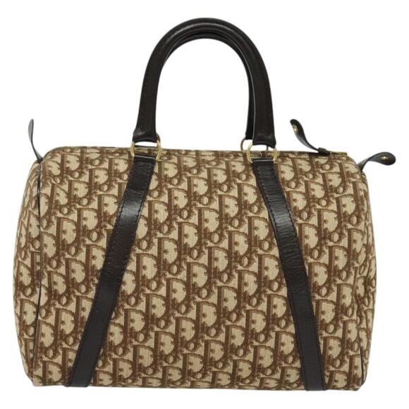 DIOR Trotter Canvas Boston Bag Brown Gold - Picture 3 of 12